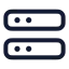 Serverstack icon with stroke rounded style