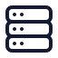 Serverstack icon with stroke rounded style