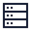 Serverstack icon with stroke sharp style