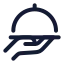 Servingfood icon with stroke rounded style