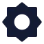 Setting icon with solid sharp style