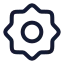 Setting icon with stroke rounded style