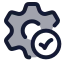 Settingdone icon with duotone rounded style
