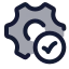 Settingdone icon with duotone rounded style