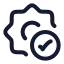 Settingdone icon with stroke rounded style