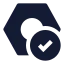 Settingdone icon with solid sharp style