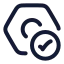 Settingdone icon with stroke rounded style