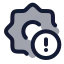 Settingerror icon with duotone rounded style