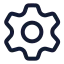 Settings icon with stroke rounded style