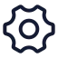 Settings icon with stroke rounded style