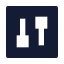 Settings icon with solid sharp style