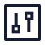 Settings icon with stroke sharp style