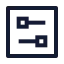 Settings icon with stroke sharp style