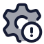 Settingserror icon with duotone rounded style