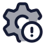 Settingserror icon with duotone standard style