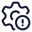 Settingserror icon with stroke rounded style