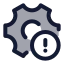 Settingserror icon with duotone standard style