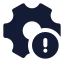 Settingserror icon with solid standard style