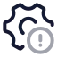 Settingserror icon with twotone rounded style