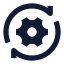 Setup icon with solid sharp style