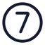 Sevencircle icon with stroke rounded style
