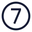 Sevencircle icon with stroke sharp style
