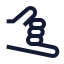 Shaka icon with stroke sharp style