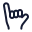 Shaka icon with stroke rounded style