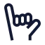 Shaka icon with stroke sharp style