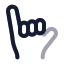 Shaka icon with twotone rounded style