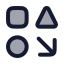 Shapecollection icon with duotone rounded style