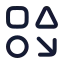 Shapecollection icon with stroke rounded style