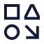 Shapecollection icon with stroke sharp style