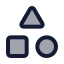 Shapes icon with duotone standard style