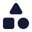 Shapes icon with solid standard style