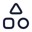 Shapes icon with stroke rounded style