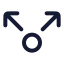 Sharing icon with stroke rounded style