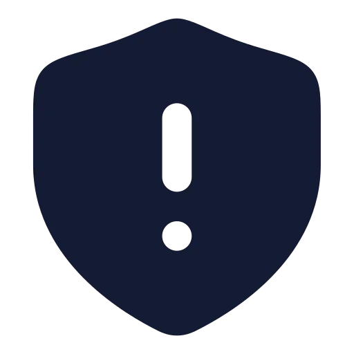 Shield Alert Icon in Solid Rounded style