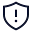 Shieldalert icon with stroke sharp style