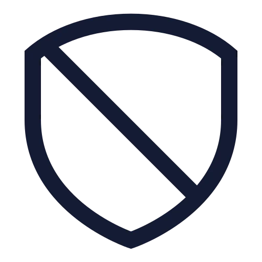 Shield Ban Icon in Stroke Sharp style
