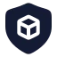 Shieldblockchain icon with solid rounded style