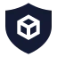 Shieldblockchain icon with solid sharp style