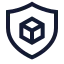 Shieldblockchain icon with stroke sharp style