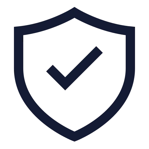 Shield Check Icon in Stroke Sharp style