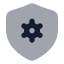 Shieldcog icon with bulk rounded style