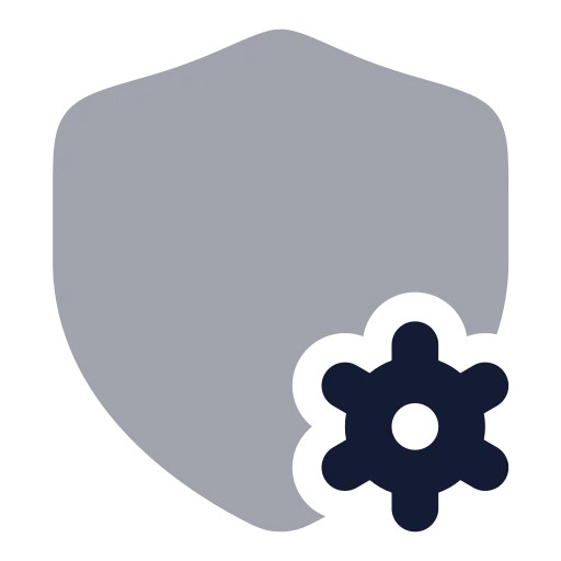 Shield Cog Corner Icon in Bulk Rounded style