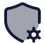 Shieldcogcorner icon with duotone standard style