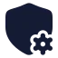Shieldcogcorner icon with solid rounded style