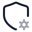 Shieldcogcorner icon with twotone rounded style