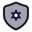 Shieldcog icon with duotone rounded style
